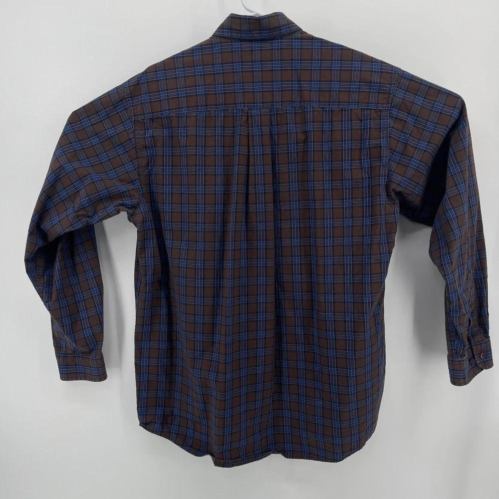 Cinch Button Down Shirt Mens M Brown Blue Plaid MTW1103151 Long Sleeve Pocket